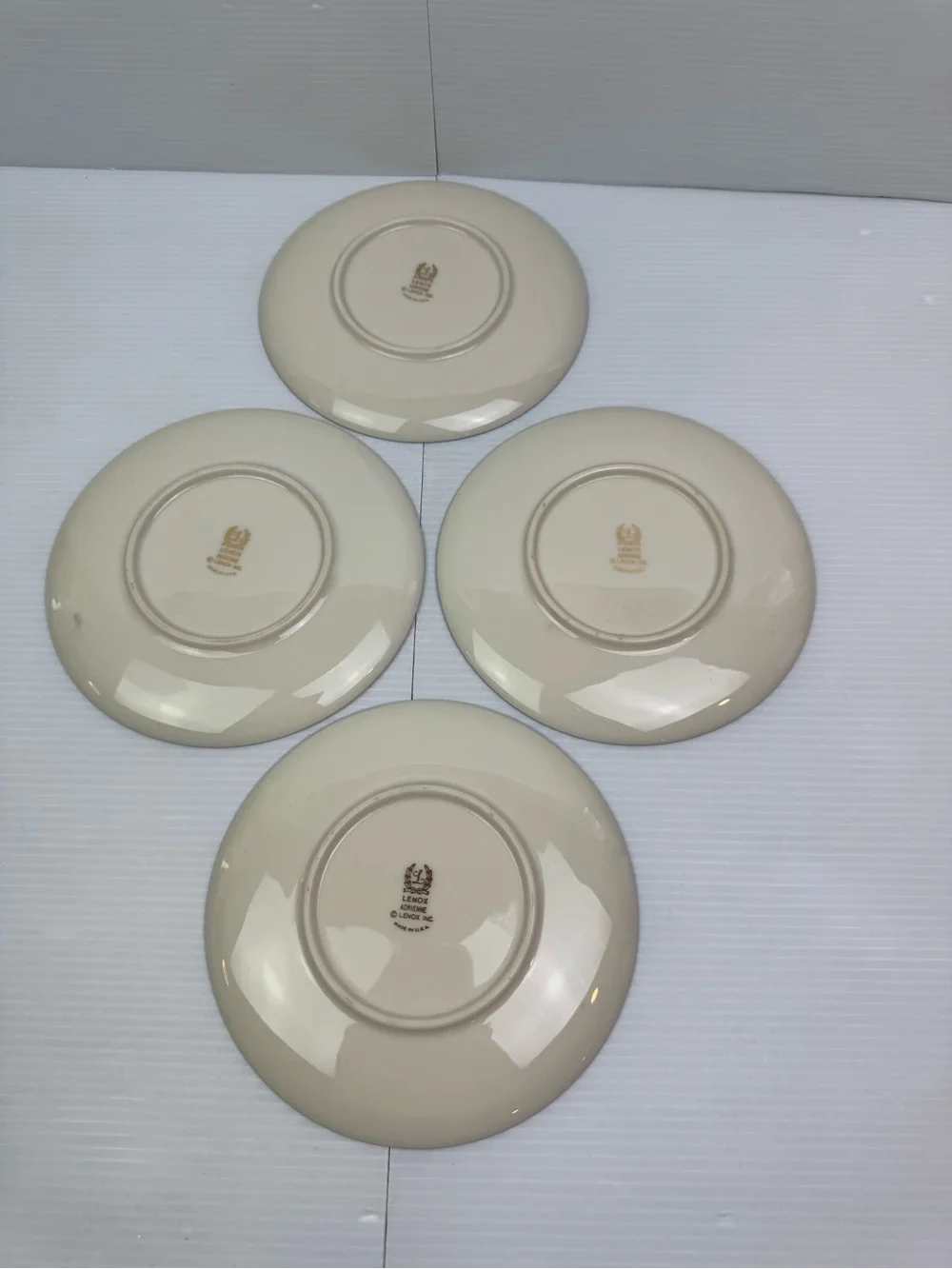 Set of 4 VTG Lenox ADRIENNE Bread & Butter Plates 6 1/4” Ivory Fine China USA